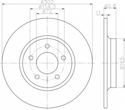 HELLA PAGID 8dd355112901 -  Тормозной диск